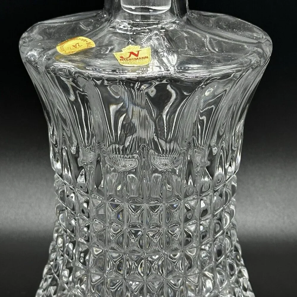 Vtg Gorham Bavaria Germany Nachtmann Clear Crystal Decanter Stopper Whiskey 24%‎
